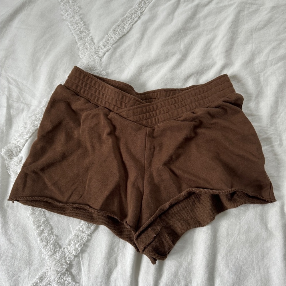 crossover sweat-shorts